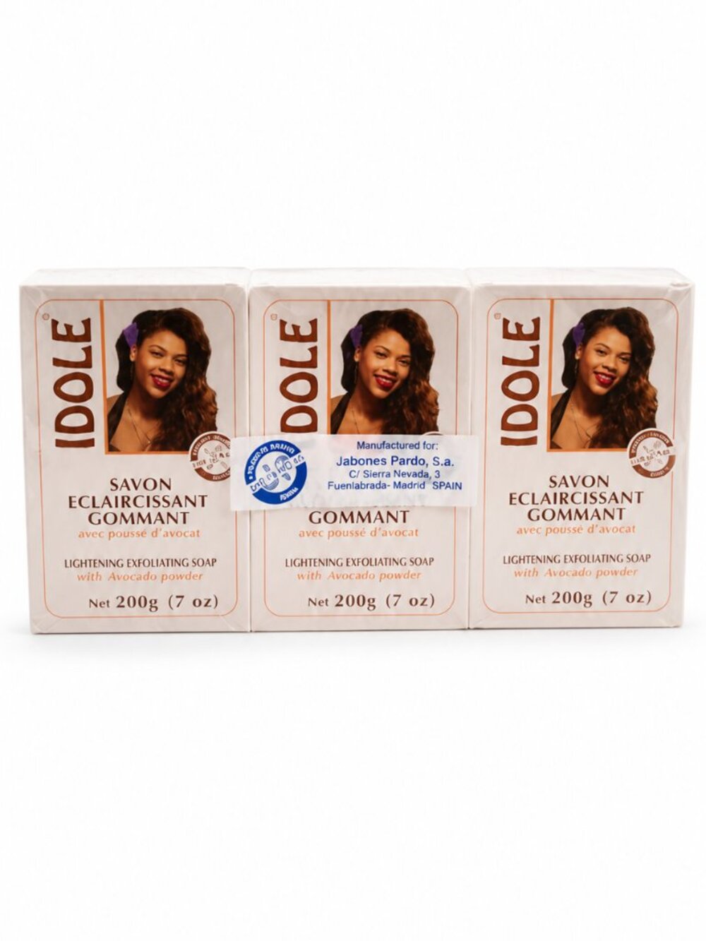 Idole Lightening Exfoliating Soap with Avocado Powder 200g Set of 3